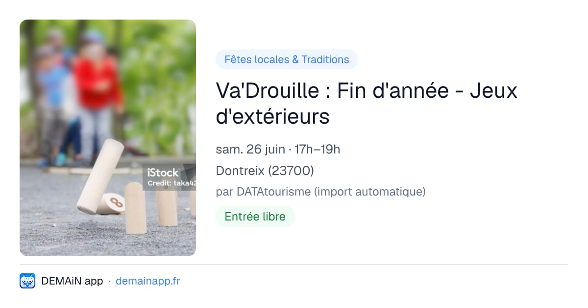 Va'Drouille : Fin d'année - Jeux d'extérieurs — Dontreix