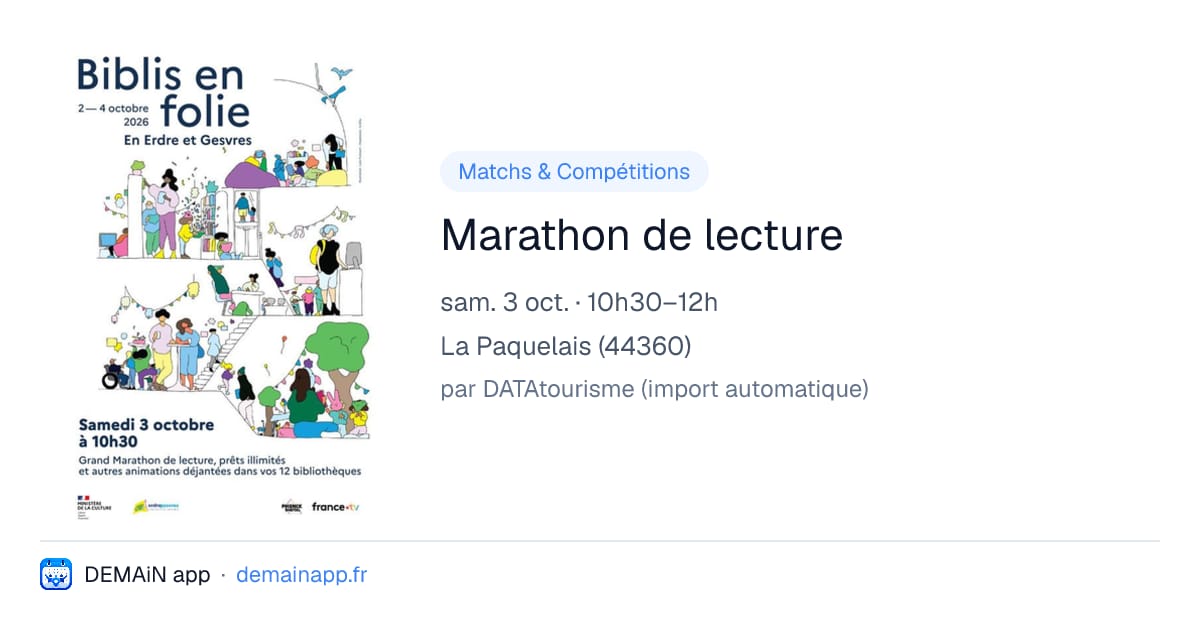 Marathon de lecture — La Paquelais