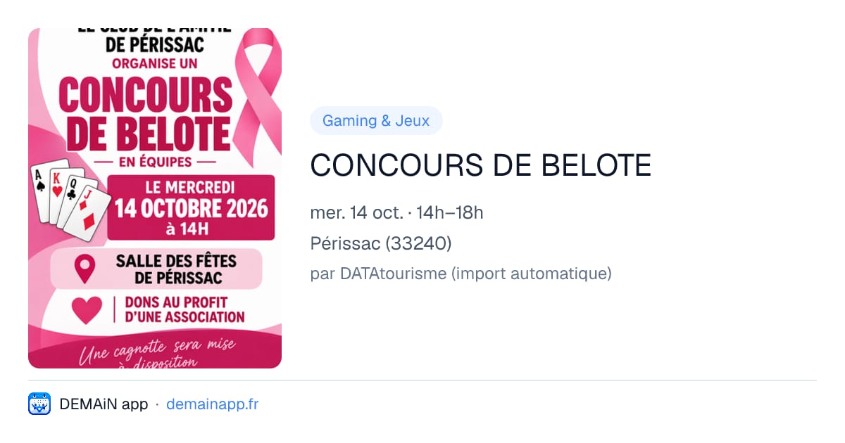 CONCOURS DE BELOTE — Périssac