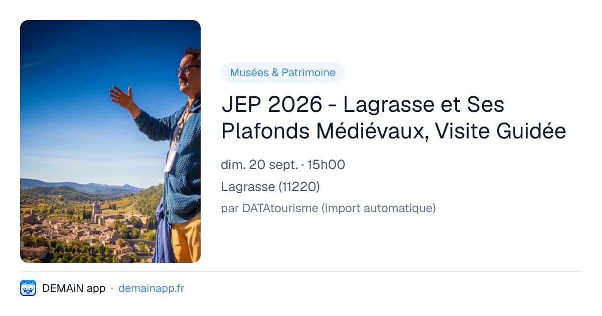 JEP 2026 - Lagrasse et Ses Plafonds Médiévaux, Visite Guidée — Lagrasse