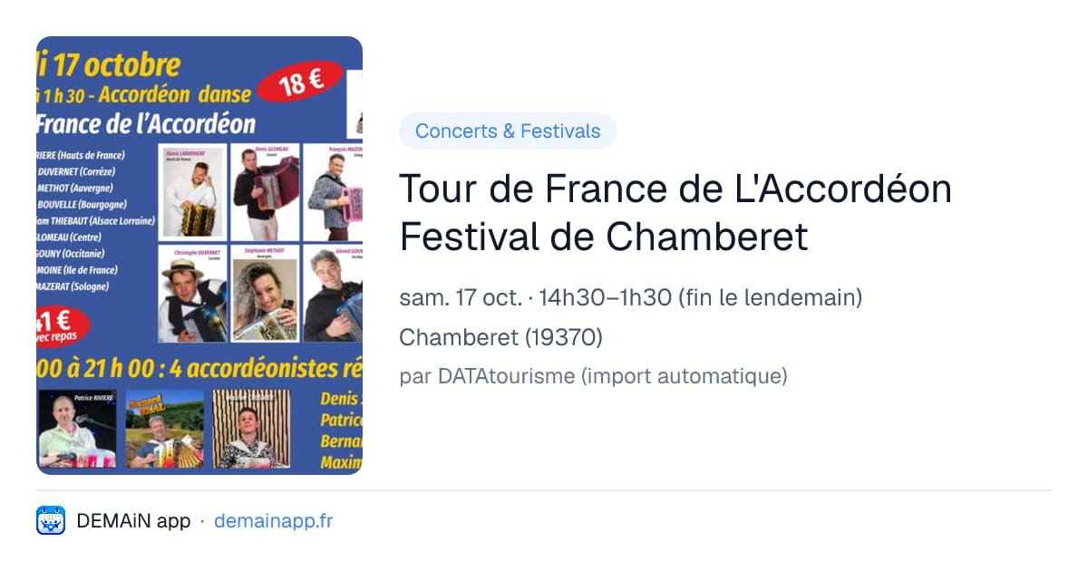 Tour de France de L'Accordéon Festival de Chamberet — Chamberet