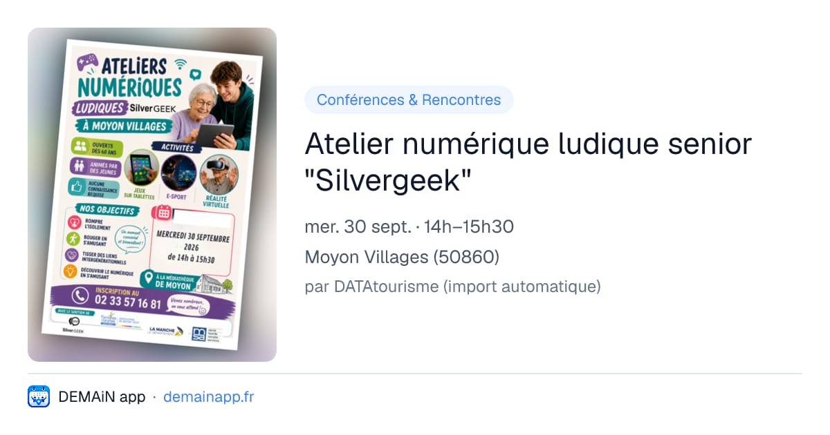 Atelier numérique ludique senior "Silvergeek" — Moyon Villages