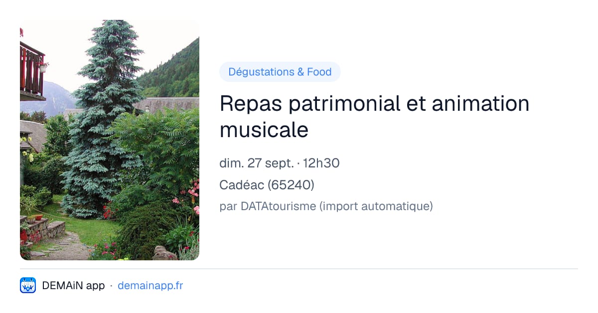 Repas patrimonial et animation musicale — Cadéac