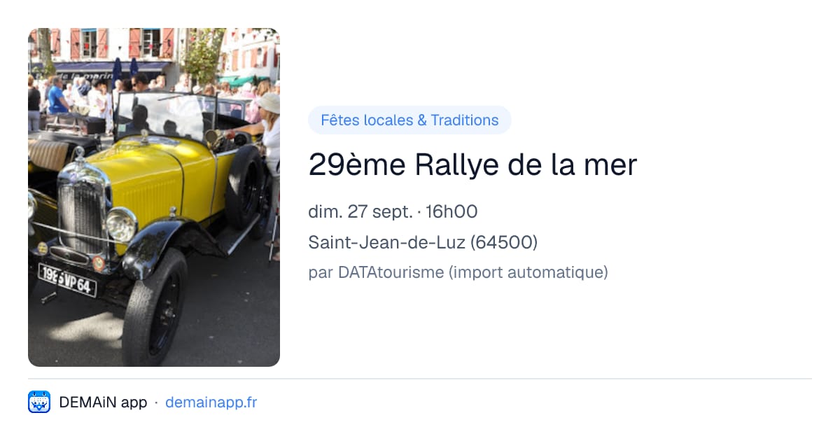 29ème Rallye de la mer — Saint-Jean-de-Luz