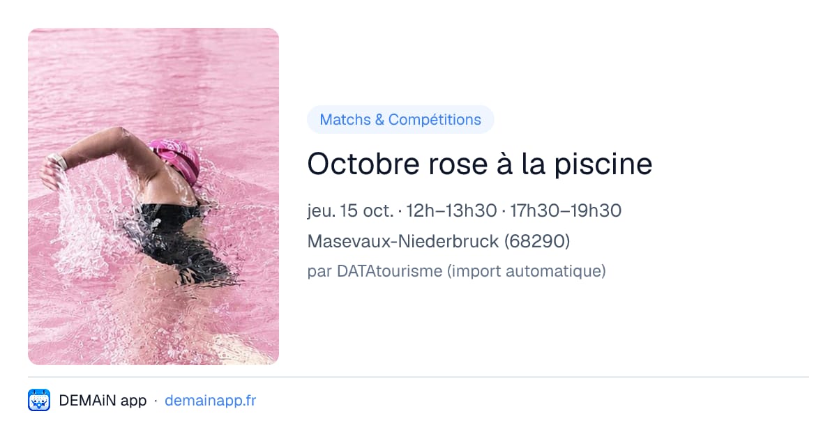 Octobre rose à la piscine — Masevaux-Niederbruck