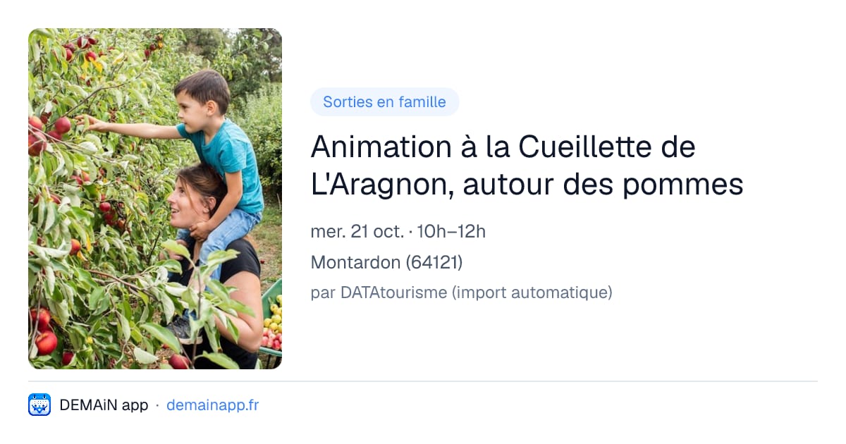 Animation à la Cueillette de L'Aragnon, autour des pommes — Montardon