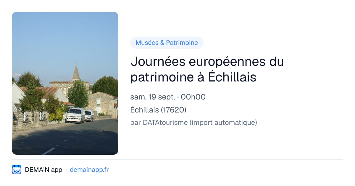 Journées européennes du patrimoine à Échillais — Échillais