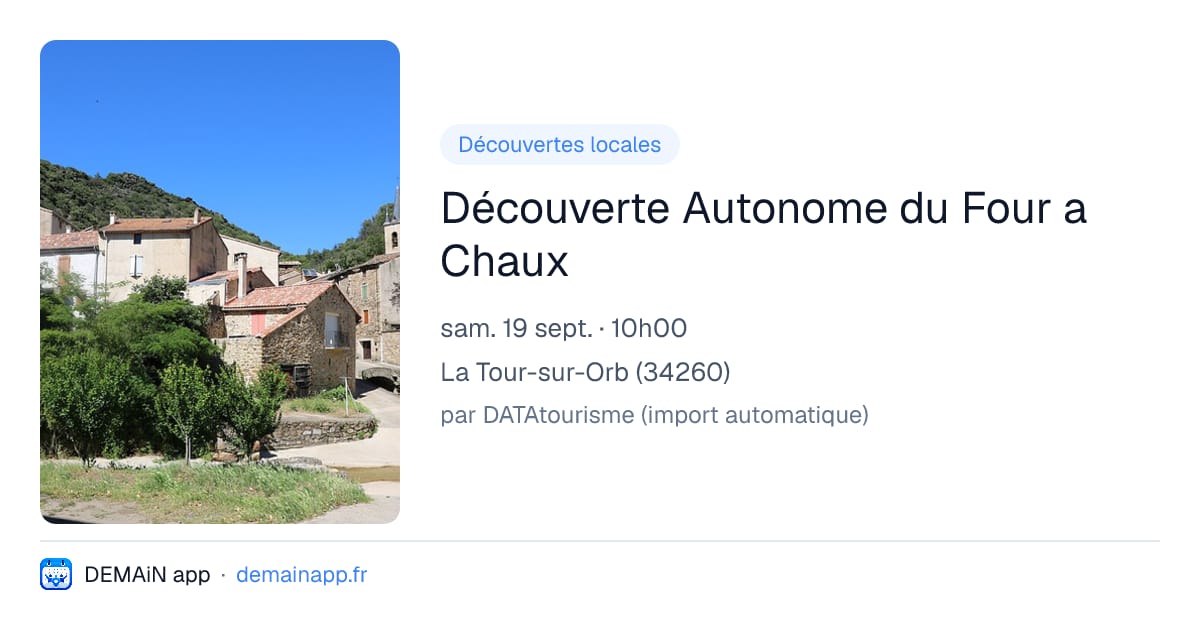 Découverte Autonome du Four a Chaux — La Tour-sur-Orb