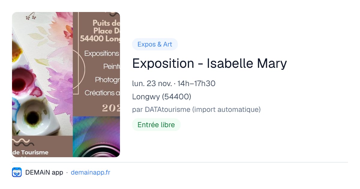 Exposition - Isabelle Mary — Longwy