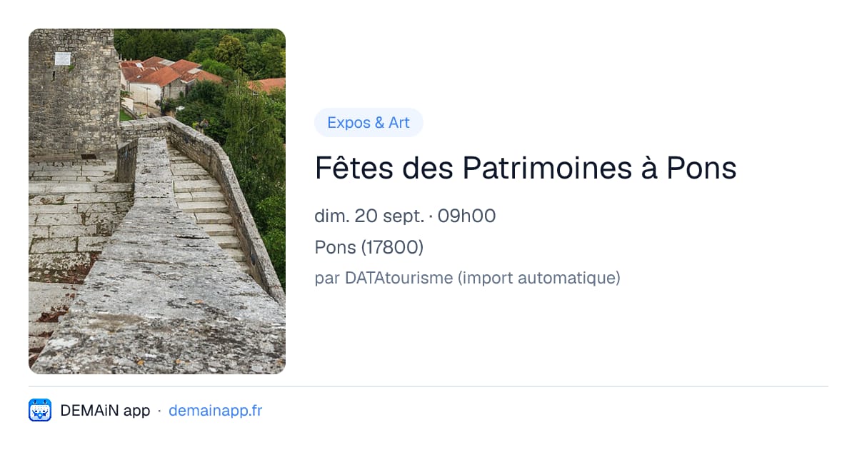 Fêtes des Patrimoines à Pons — Pons