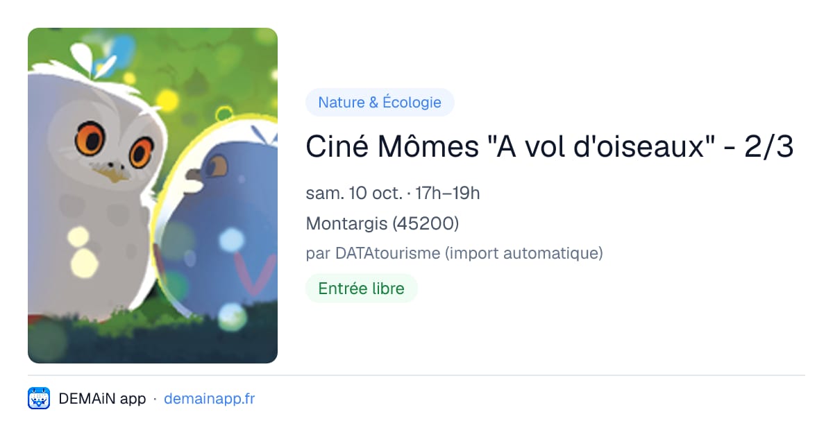 Ciné Mômes "A vol d'oiseaux" - 2/3 — Montargis
