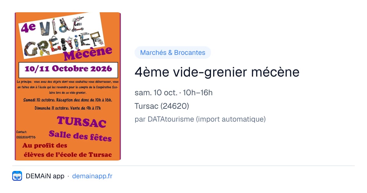 4ème vide-grenier mécène — Tursac