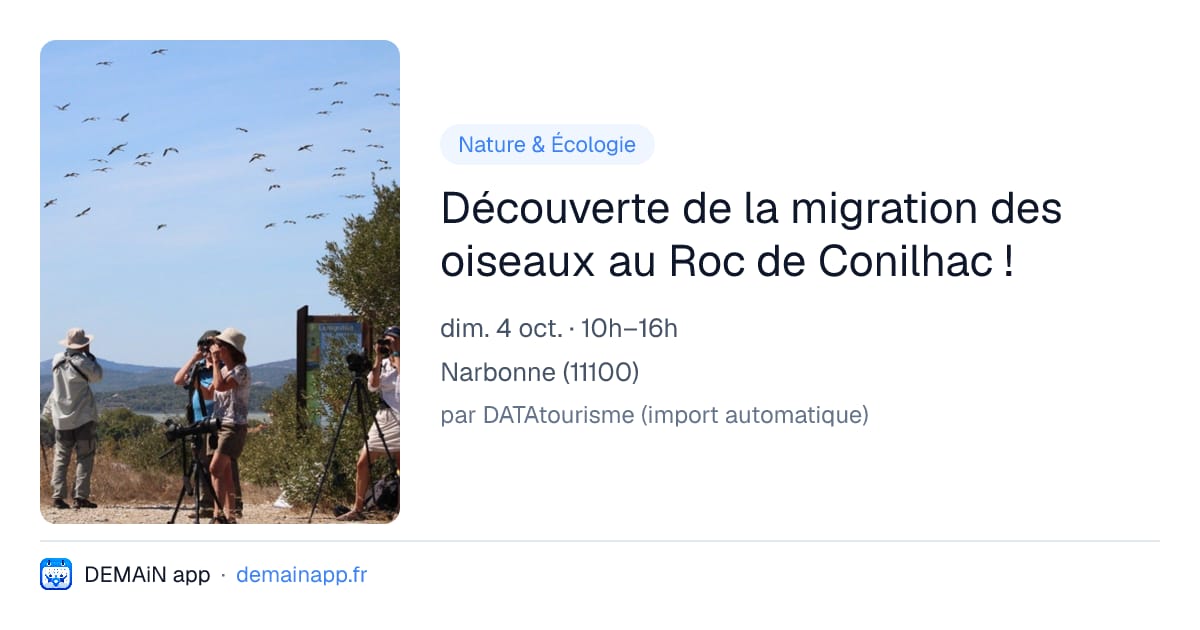 Découverte de la migration des oiseaux au Roc de Conilhac ! — Narbonne