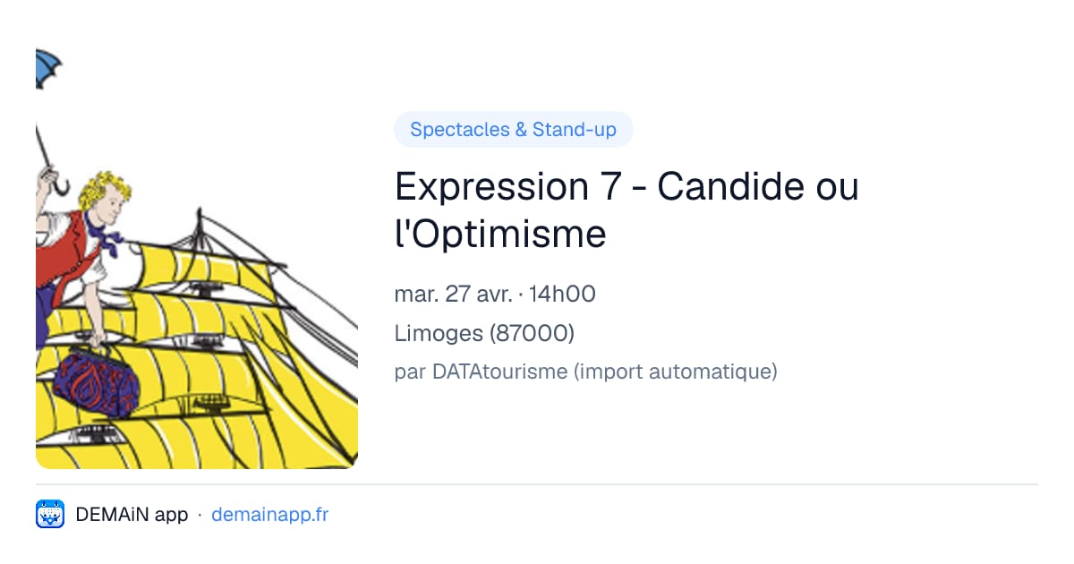 Expression 7 - Candide ou l'Optimisme — Limoges