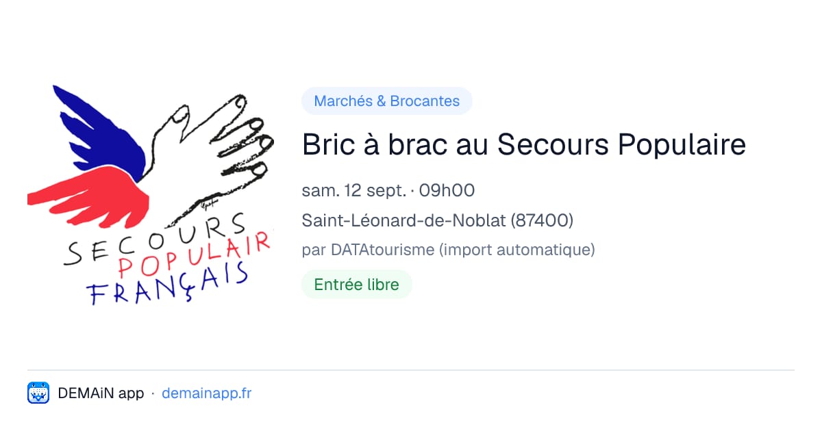 Bric à brac au Secours Populaire — Saint-Léonard-de-Noblat