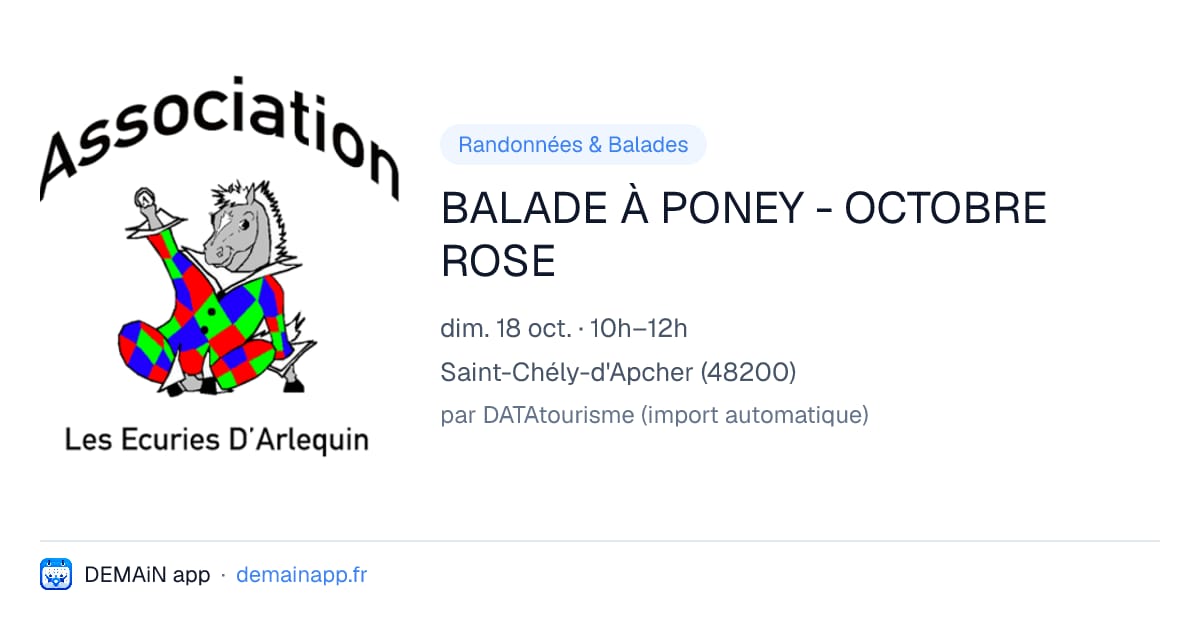 BALADE À PONEY - OCTOBRE ROSE — Saint-Chély-d'Apcher