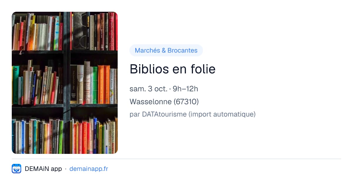 Biblios en folie — Wasselonne