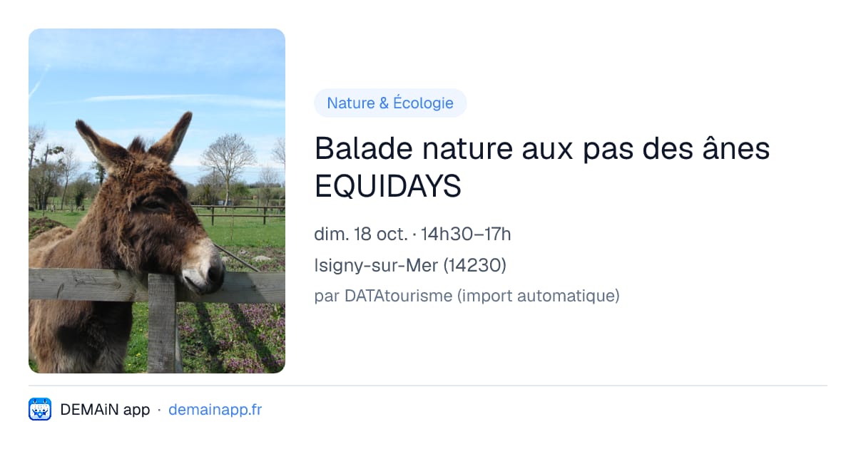 Balade nature aux pas des ânes EQUIDAYS — Isigny-sur-Mer
