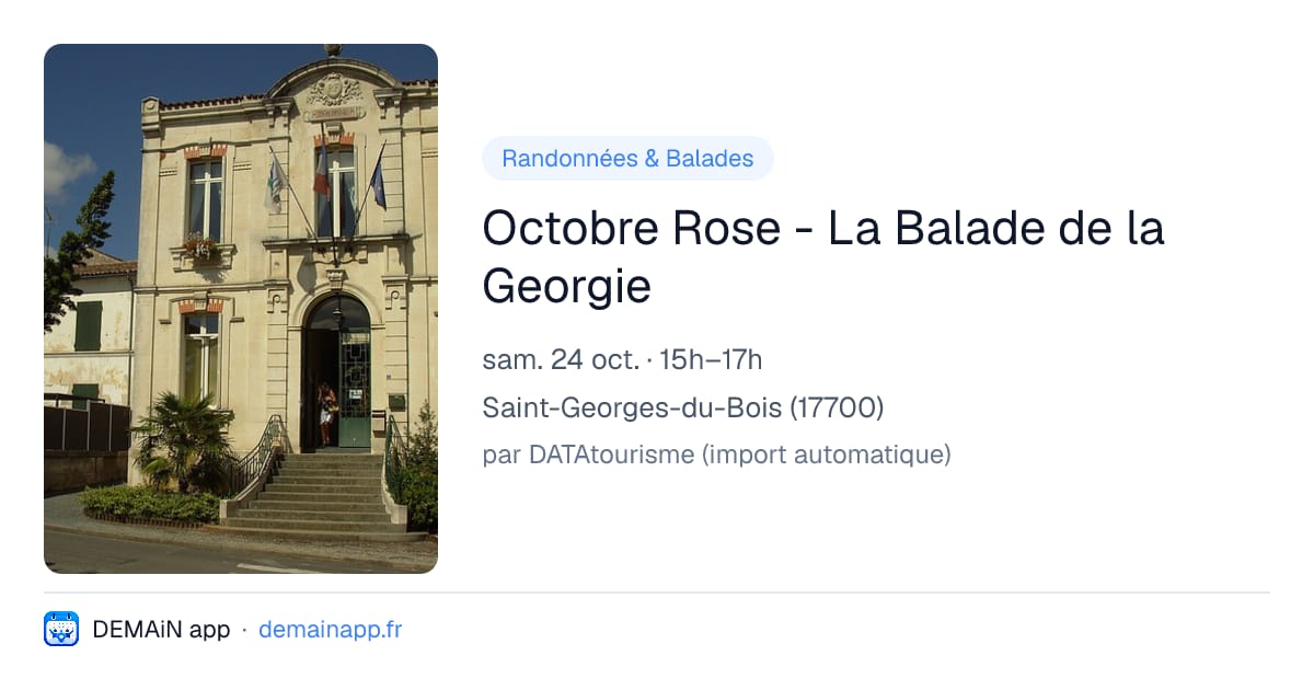 Octobre Rose - La Balade de la Georgie — Saint-Georges-du-Bois