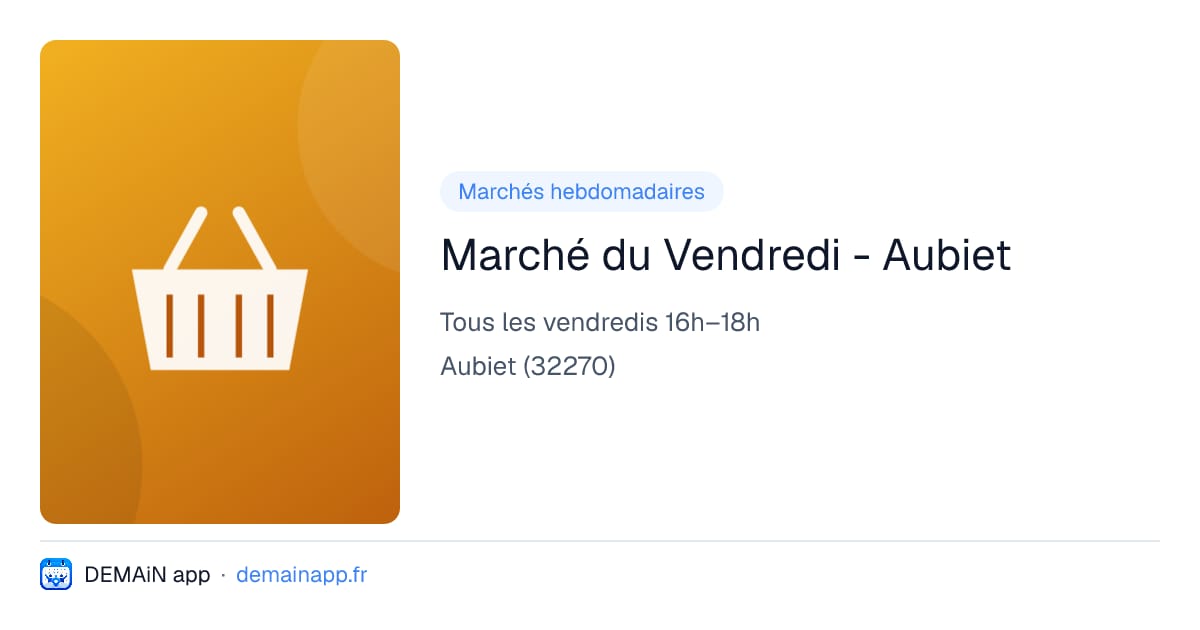 Marché du Vendredi - Aubiet — Aubiet