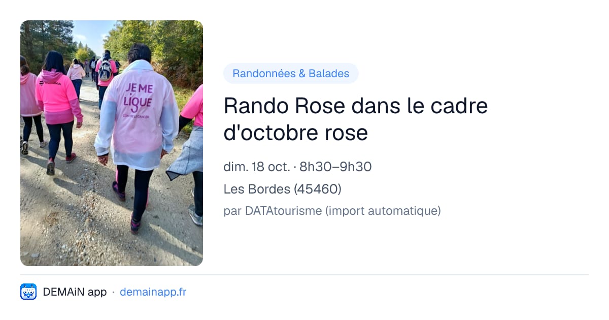 Rando Rose dans le cadre d'octobre rose — Les Bordes