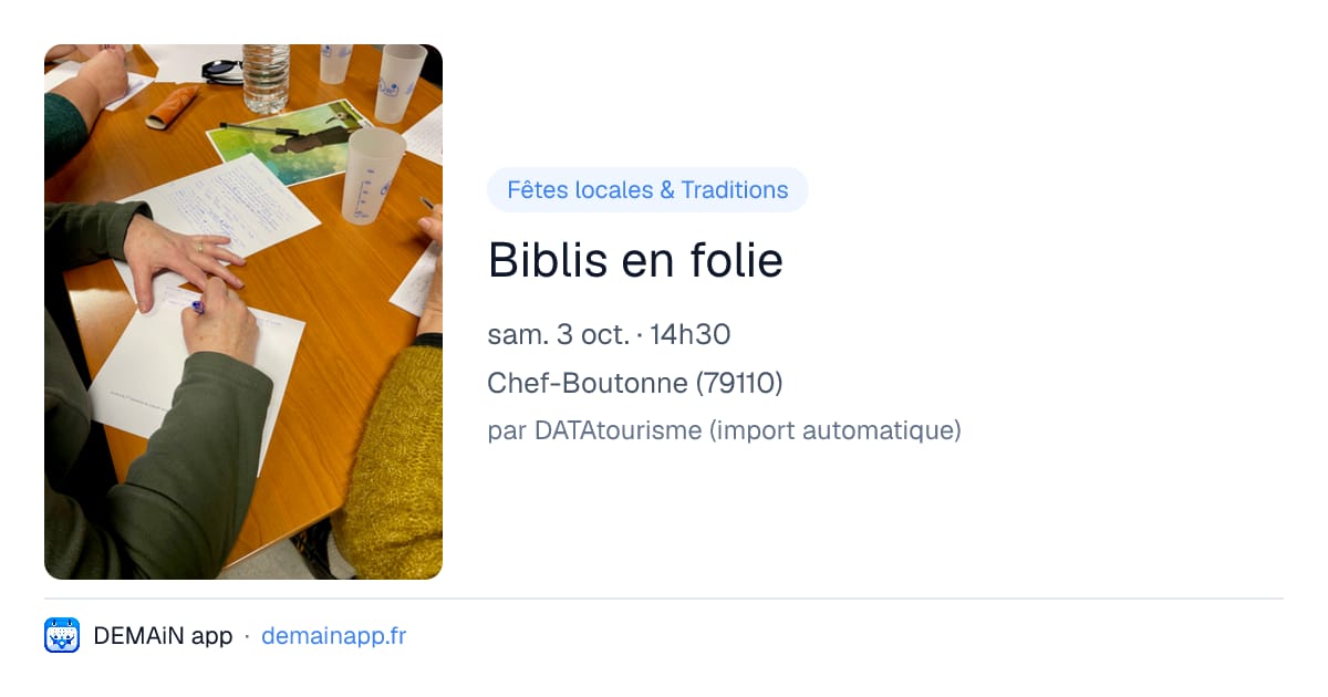 Biblis en folie — Chef-Boutonne