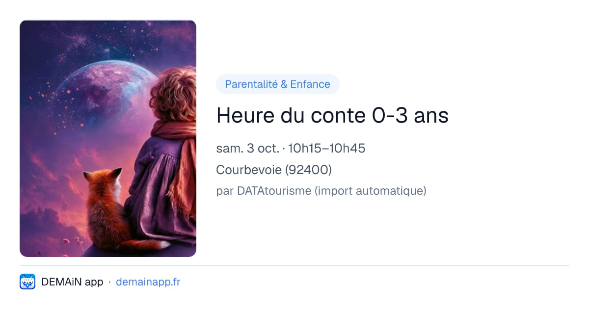 Heure du conte 0-3 ans — Courbevoie