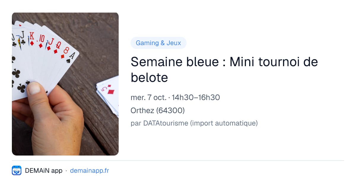 Semaine bleue : Mini tournoi de belote — Orthez