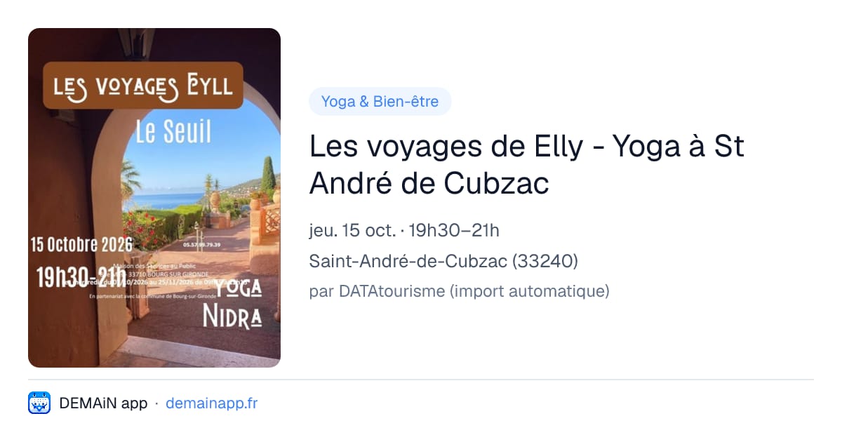 Les voyages de Elly - Yoga à St André de Cubzac — Saint-André-de-Cubzac
