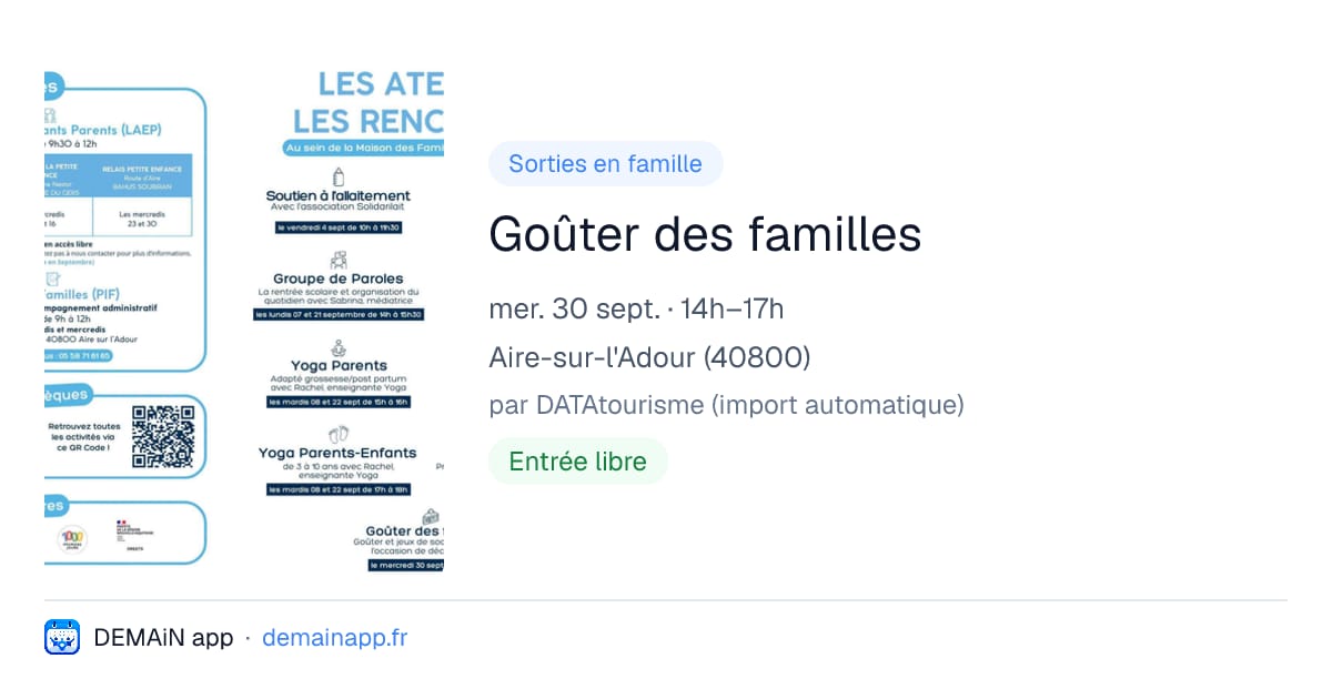 Goûter des familles — Aire-sur-l'Adour