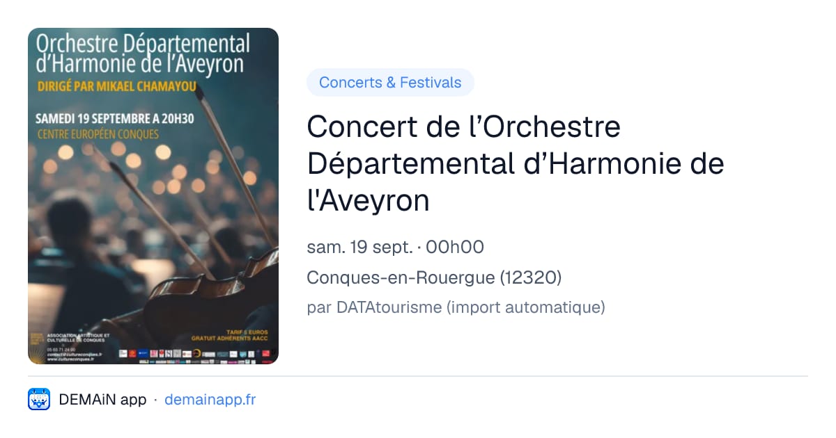 Concert de l’Orchestre Départemental d’Harmonie de l'Aveyron — Conques-en-Rouergue