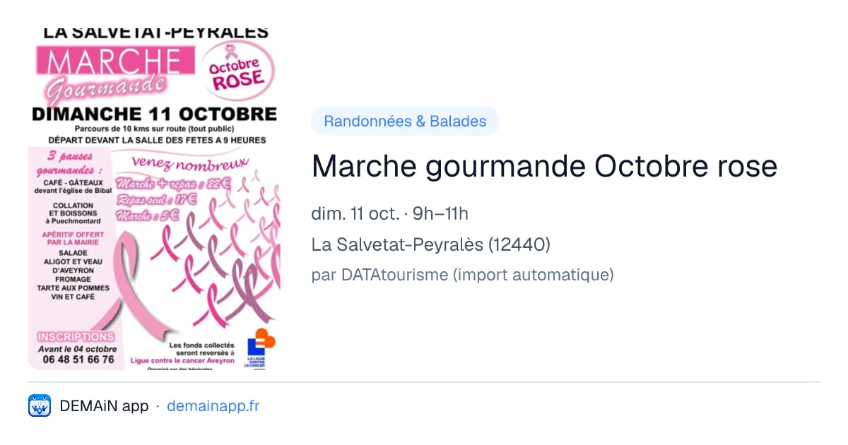Marche gourmande Octobre rose — La Salvetat-Peyralès