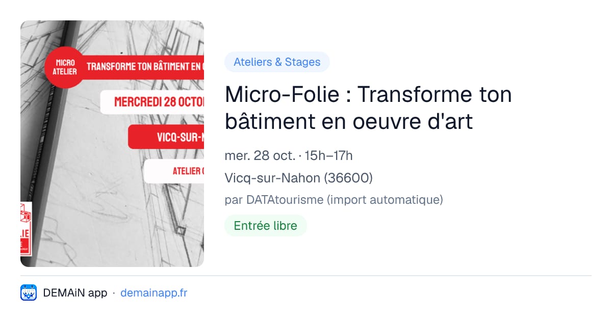 Micro-Folie : Transforme ton bâtiment en oeuvre d'art — Vicq-sur-Nahon