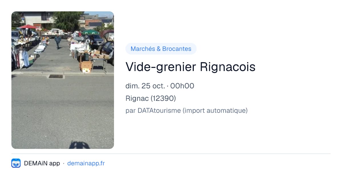Vide-grenier Rignacois — Rignac
