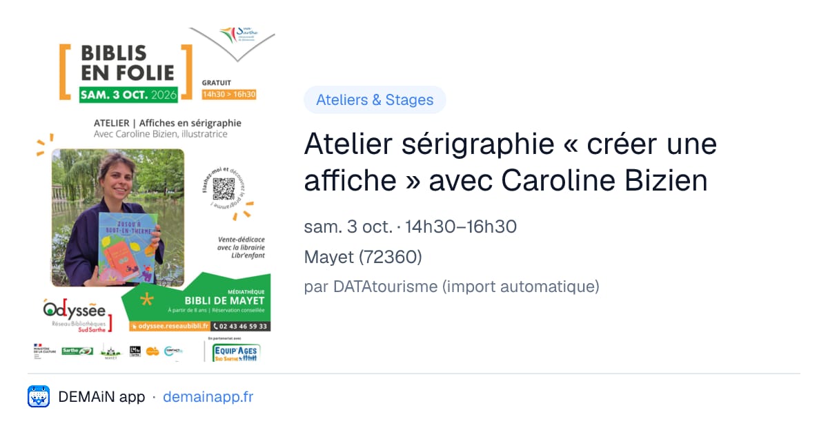 Atelier sérigraphie « créer une affiche » avec Caroline Bizien — Mayet