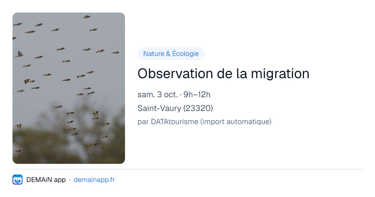 Observation de la migration — Saint-Vaury