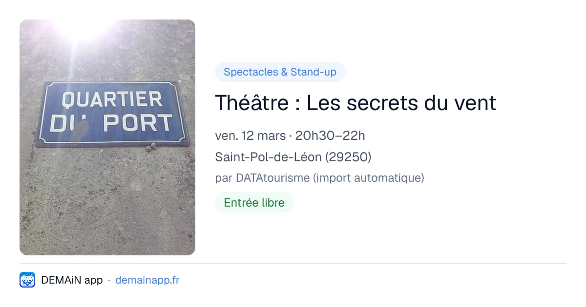 Théâtre : Les secrets du vent — Saint-Pol-de-Léon