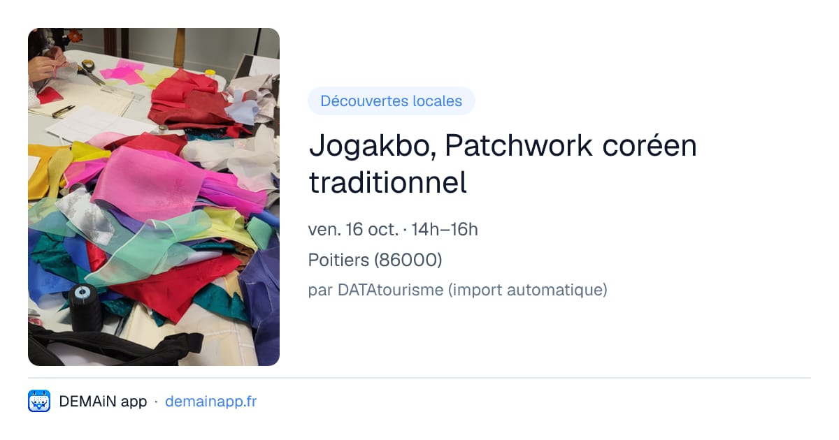 Jogakbo, Patchwork coréen traditionnel — Poitiers