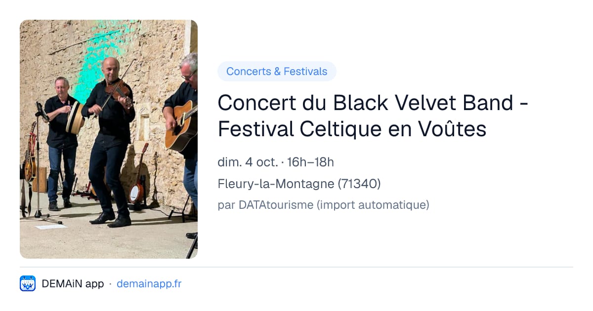 Concert du Black Velvet Band - Festival Celtique en Voûtes — Fleury-la-Montagne