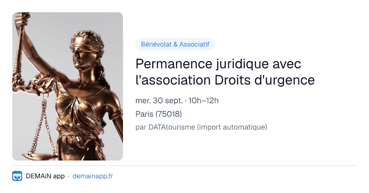 Permanence juridique avec l'association Droits d'urgence — Paris