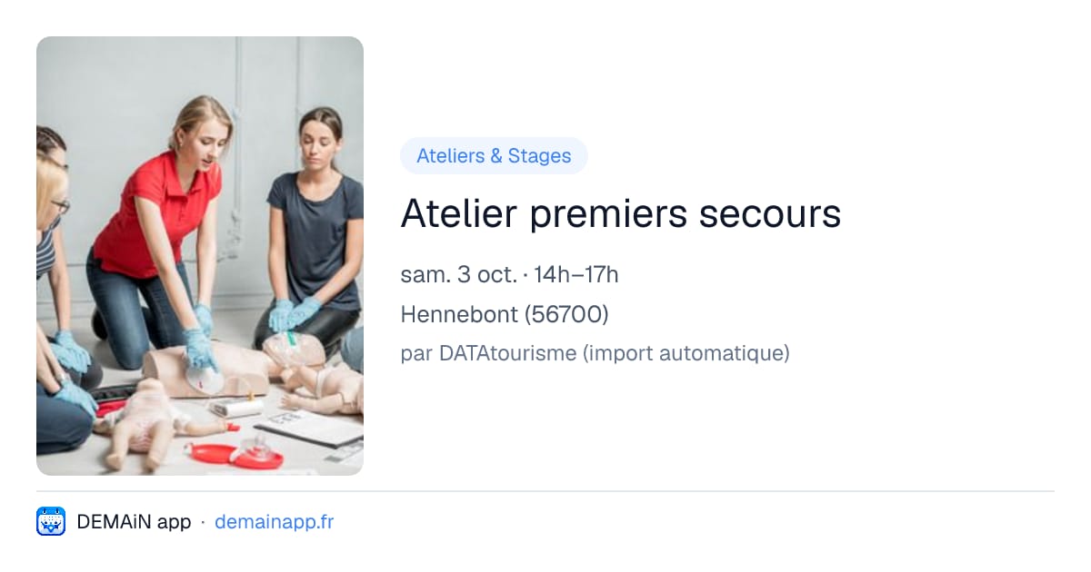 Atelier premiers secours — Hennebont