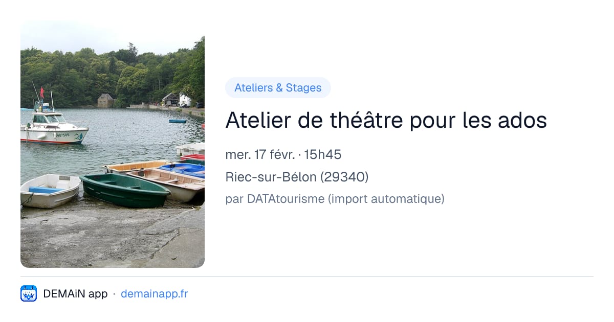Atelier de théâtre pour les ados — Riec-sur-Bélon