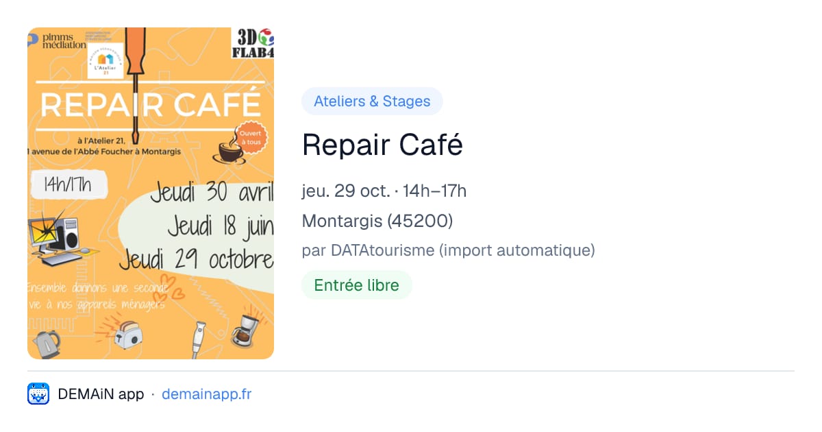 Repair Café — Montargis