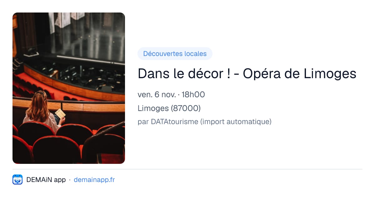 Dans le décor ! - Opéra de Limoges — Limoges