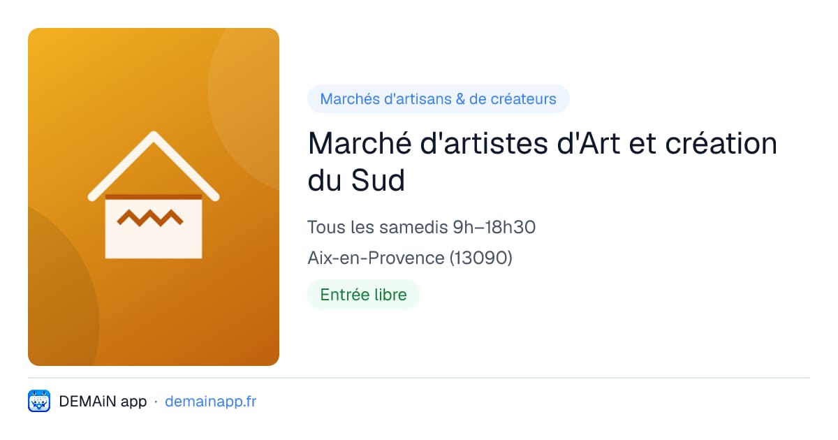 Marché d'artistes d'Art et création du Sud — Aix-en-Provence