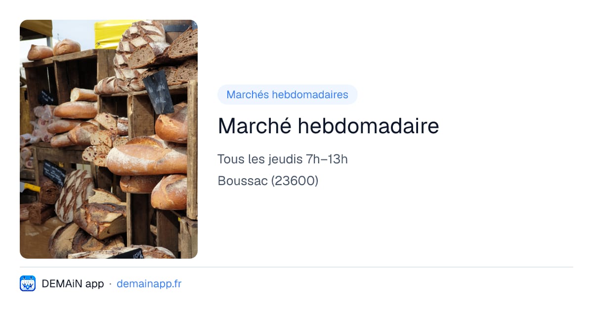 Marché hebdomadaire — Boussac