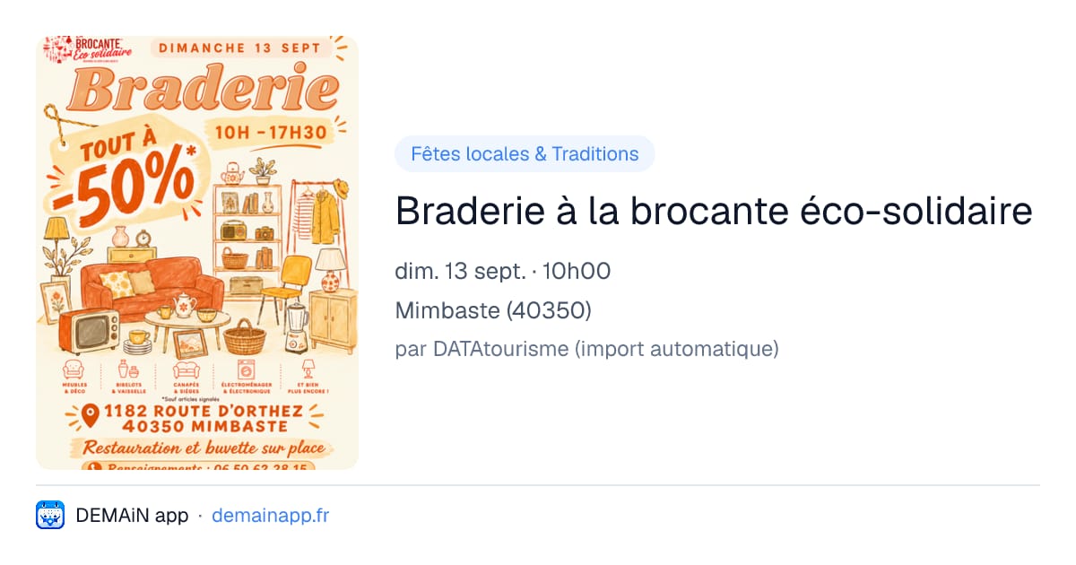 Braderie à la brocante éco-solidaire — Mimbaste