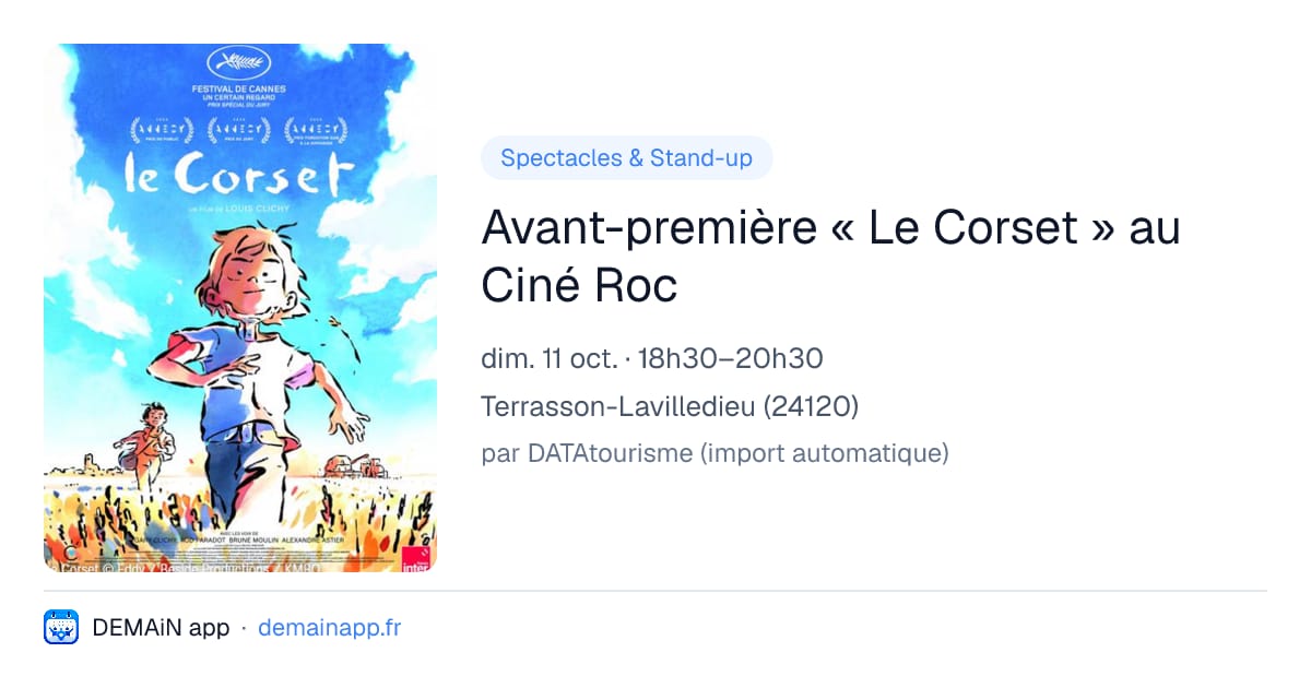 Avant-première « Le Corset » au Ciné Roc — Terrasson-Lavilledieu