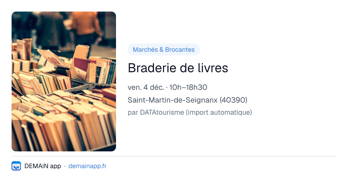 Braderie de livres — Saint-Martin-de-Seignanx