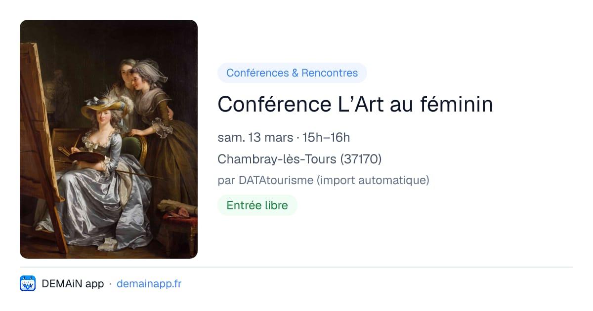 Conférence L’Art au féminin — Chambray-lès-Tours